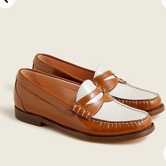 Jcrew Winona two-tone loafers in shiny spazzolato leather, NWT, size 10 - Picture 1 of 6